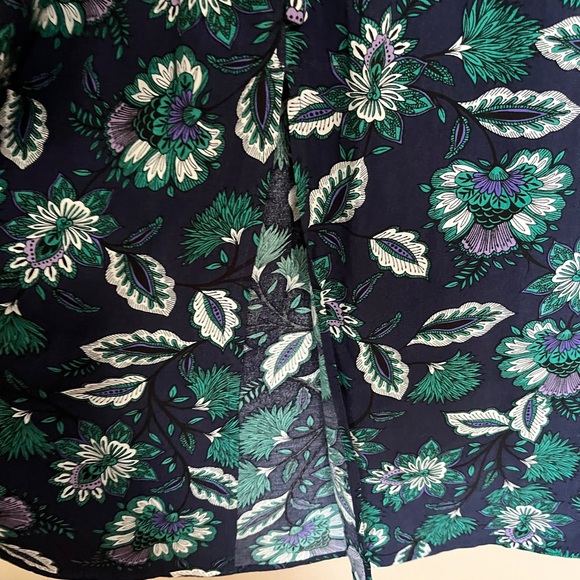 Loft Floral Print Midi Skirt with front button accents and front slit - Picture 3 of 6